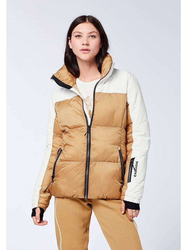 Chiemsee Kurtka pikowana w kolorze jasnobrązowo-białym rozmiar: M