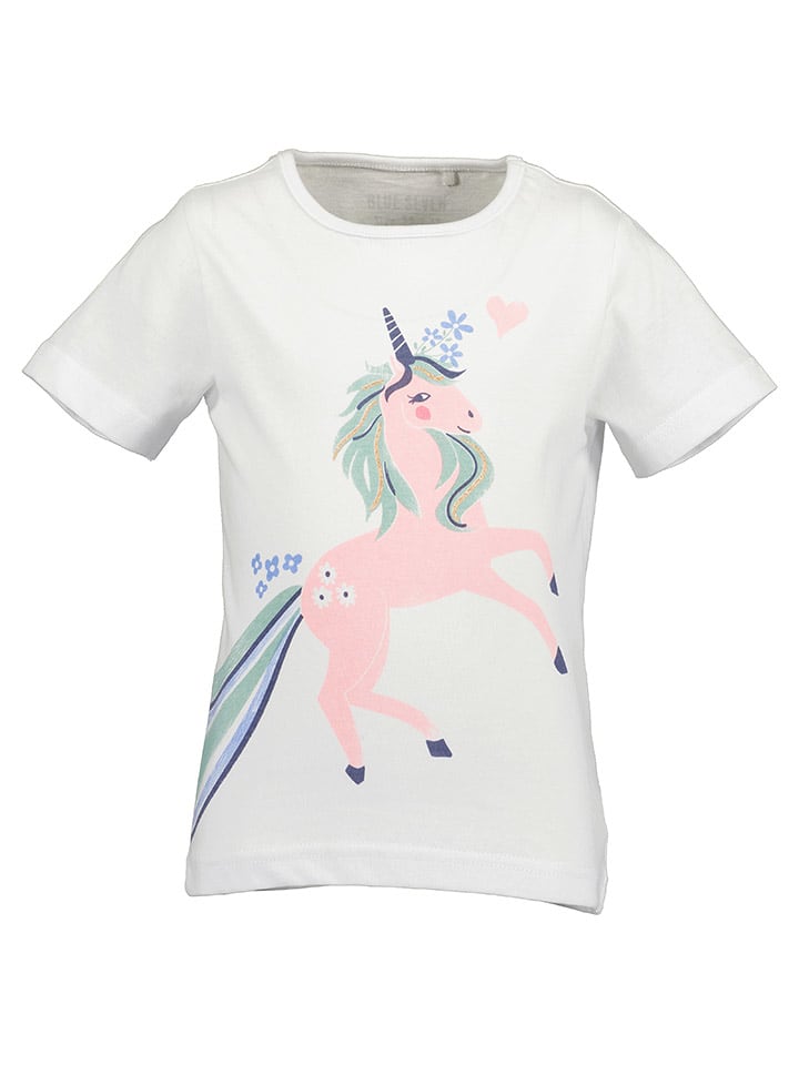 Blue Seven Koszulka w kolorze białym ze wzorem rozmiar: 104