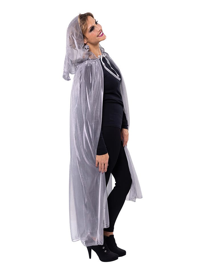 Party x People Peleryna kostiumowa w kolorze srebrnym rozmiar: onesize