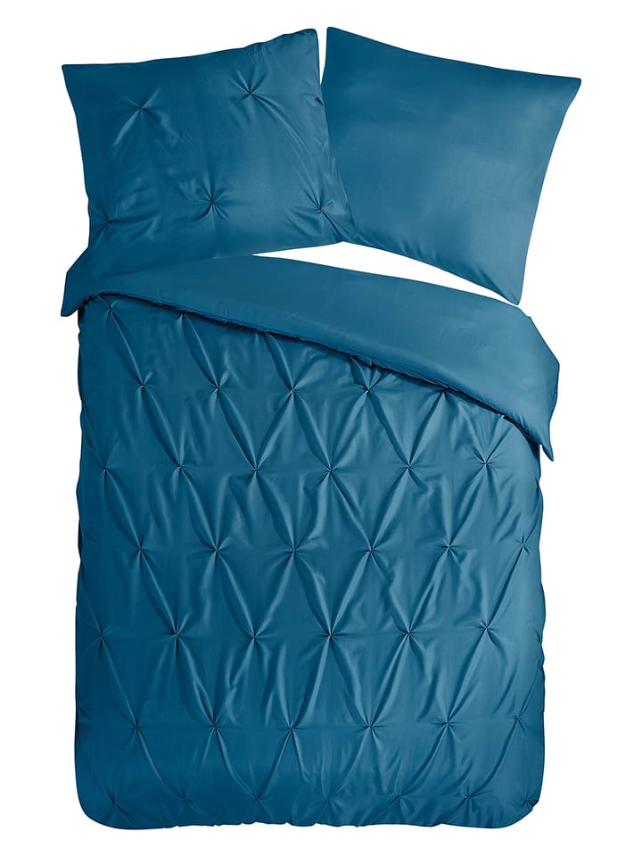 Pure Komplet pościeli "Elegance" w kolorze morskim z mikrofibry rozmiar: 200x220 cm