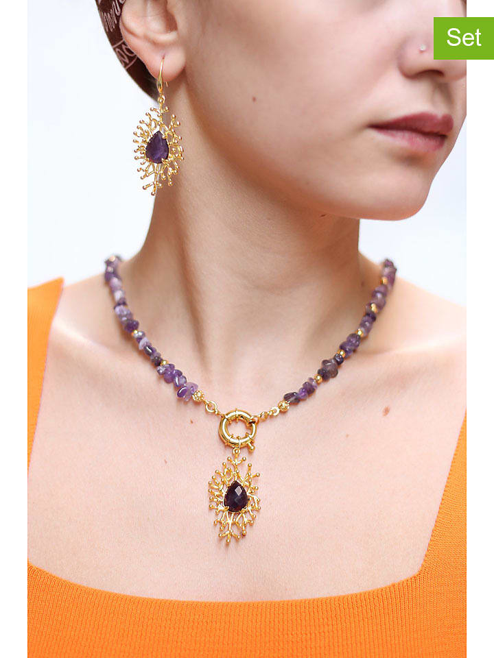 Pierres delicates 2-częściowy zestaw biżuterii rozmiar: onesize