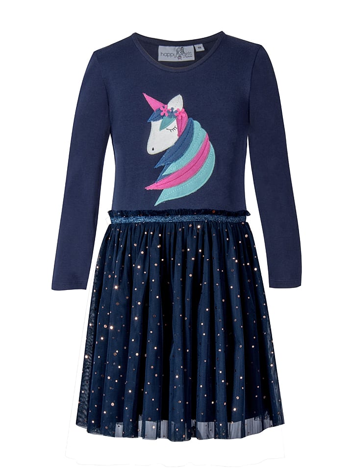 happy girls by Eisend Sukienka w kolorze granatowym ze wzorem rozmiar: 146