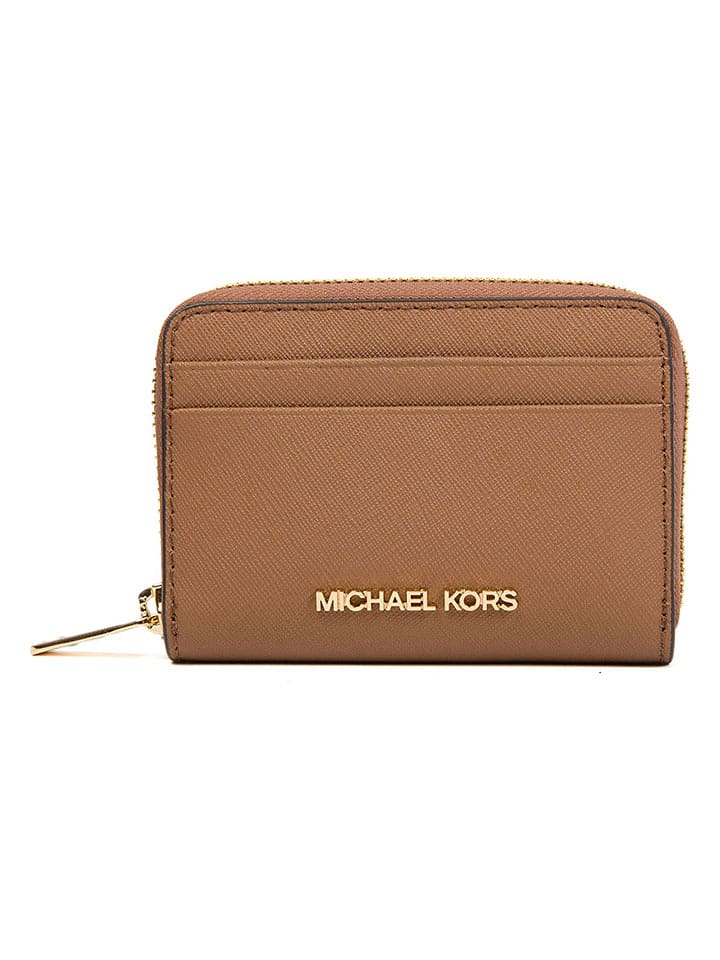 Michael Kors Skórzany portfel w kolorze karmelowym - 12 x 8 x 2 cm rozmiar: onesize