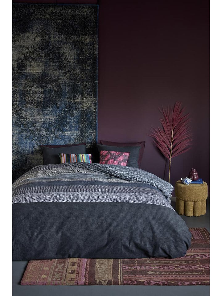 Beddinghouse Komplet pościeli flanelowej "Enzo" w kolorze granatowym rozmiar: 200x200/220 cm