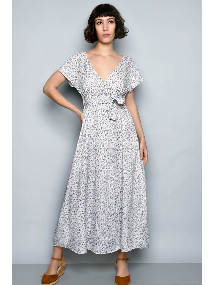 H.H.G. Sukienka w kolorze biało-jasnoróżowo-zielonym rozmiar: S