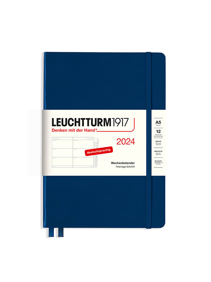 LEUCHTTURM1917 Kalendarz tygodniowy w kolorze granatowym - 14,5 x 21 cm rozmiar: onesize