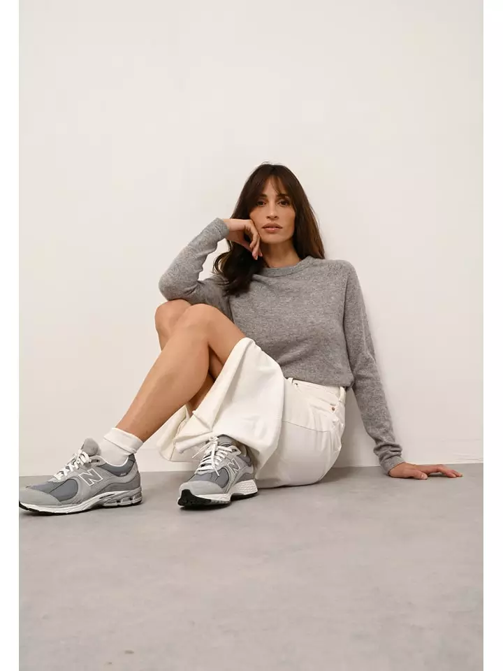 Just Cashmere Kaszmirowy sweter "Jane" w kolorze szarym rozmiar: S