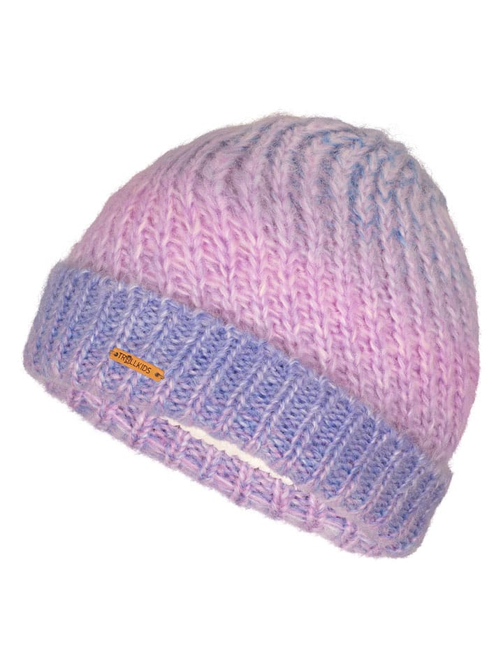 Trollkids Czapka "Senja" w kolorze jasnoróżowo-fioletowym rozmiar: 52-56 cm
