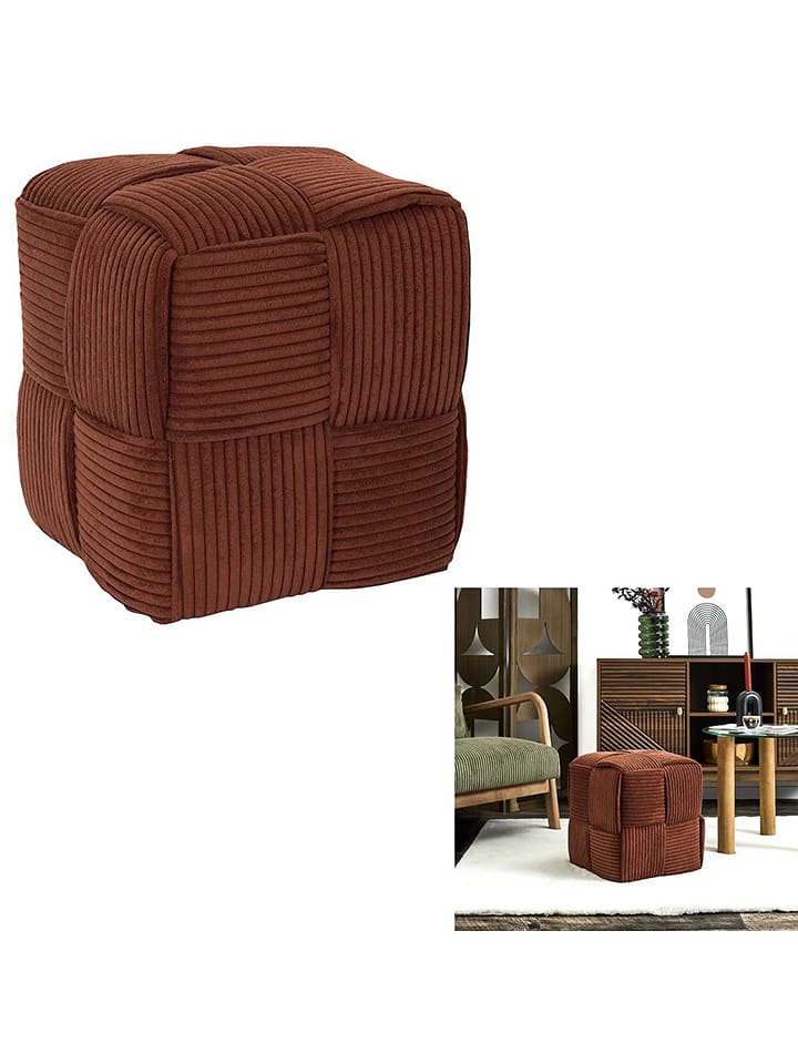 THE HOME DECO FACTORY Puf w kolorze pomarańczowym - 36 x 38 cm rozmiar: onesize