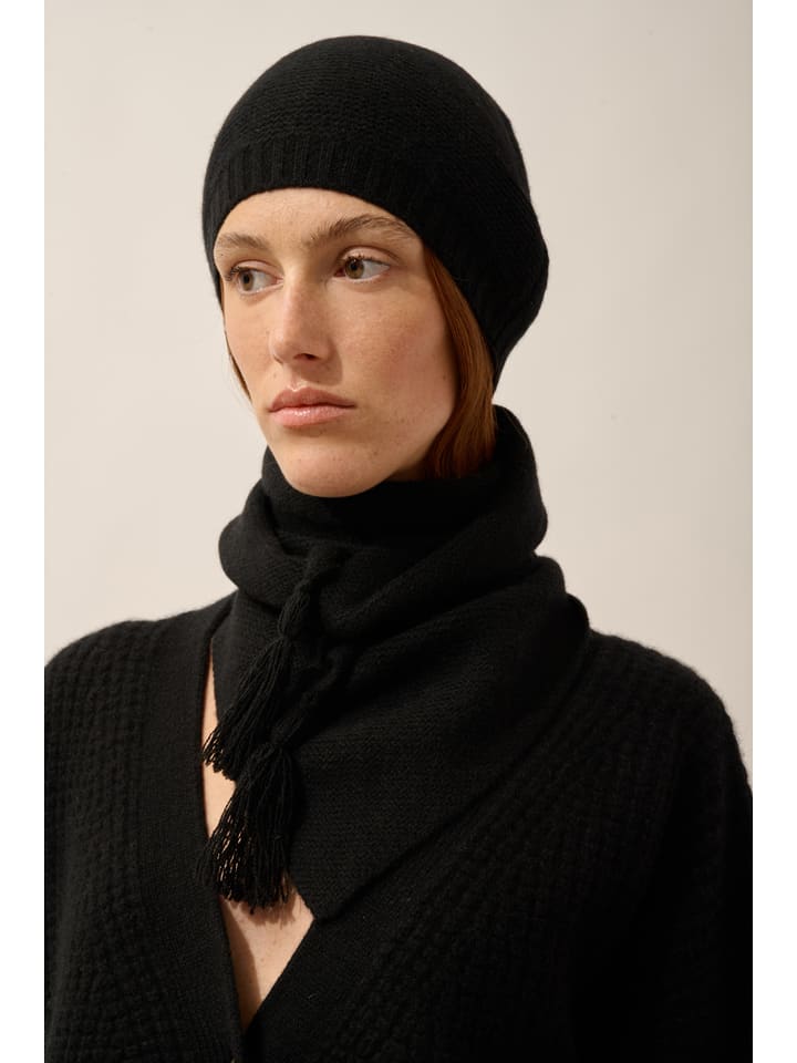 Just Cashmere Kaszmirowy szal "Lima" w kolorze czarnym rozmiar: onesize