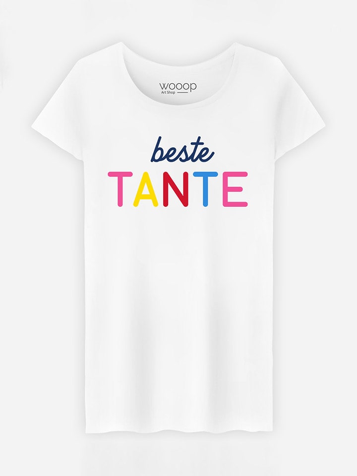 WOOOP T-shirt "Bestie Tante" w kolorze białym rozmiar: M