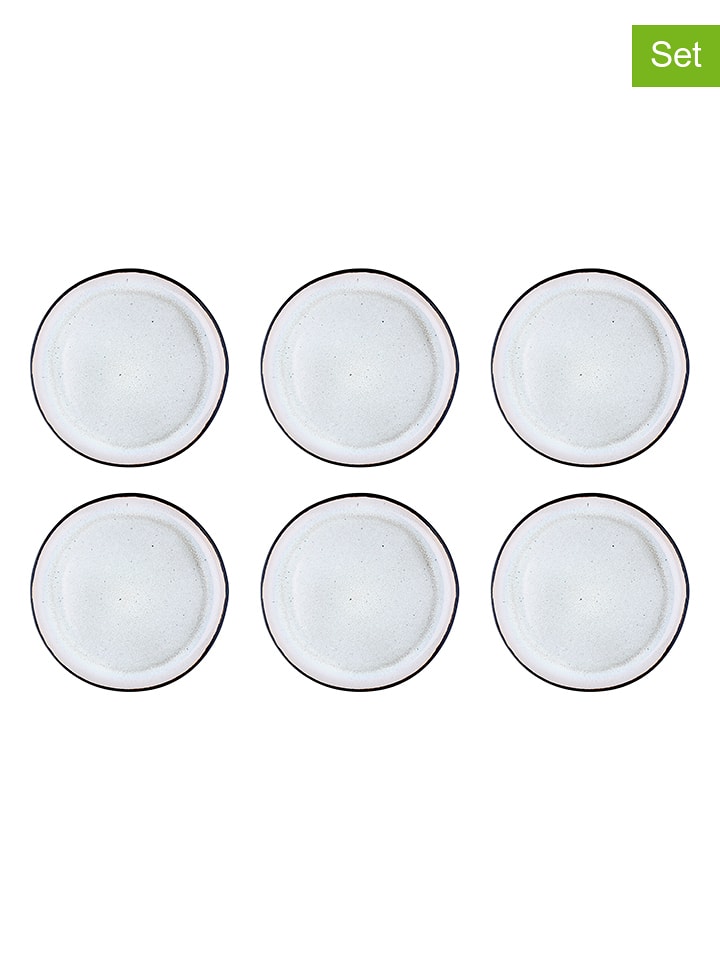 Björn Talerze obiadowe (6 szt.) "Iris" w kolorze kremowym - Ø 26 cm rozmiar: onesize