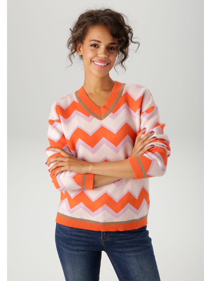 Aniston Sweter w kolorze pomarańczowo-jasnoróżowym rozmiar: 42