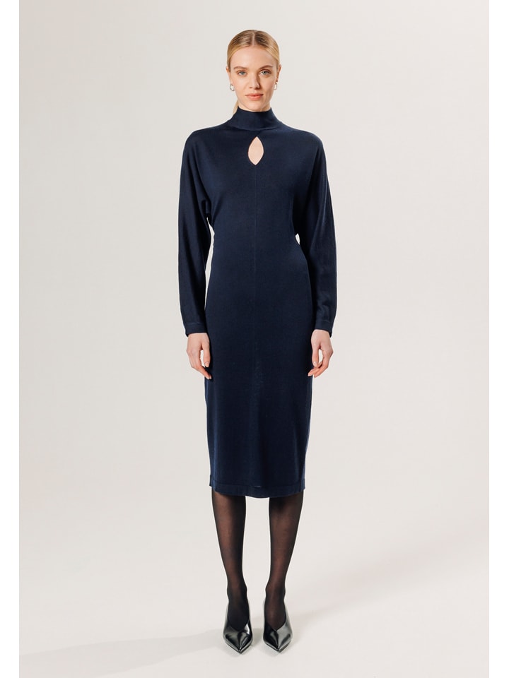 Rodier Wełniana sukienka w kolorze granatowym rozmiar: XL
