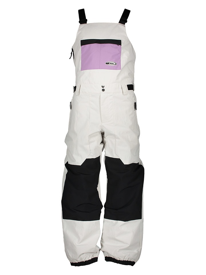 Quicksilver Spodnie narciarskie "Fly High Bib" w kolorze kremowo-czarno-fioletowym rozmiar: XL
