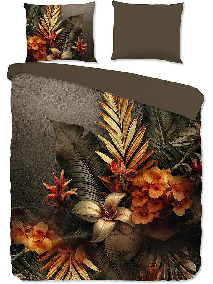 Good Morning Komplet pościeli "Savory" w kolorze zielonym ze wzorem rozmiar: 200x220 cm