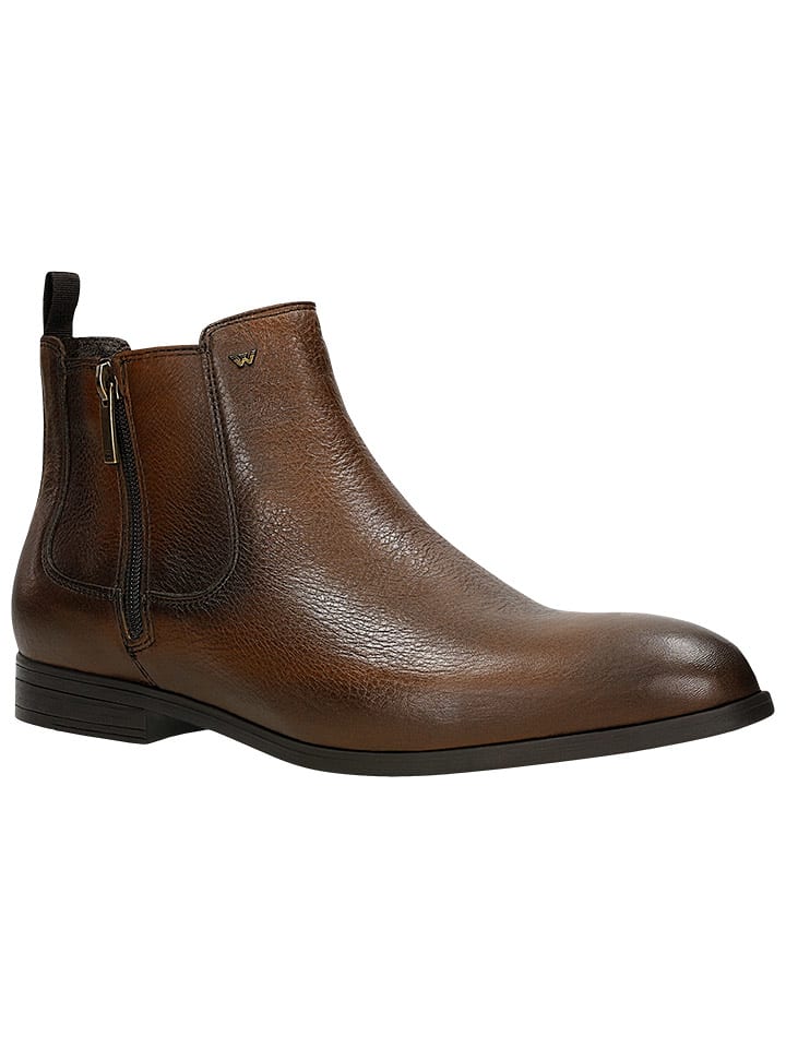 Wojas Skórzane botki w kolorze brązowym rozmiar: 43