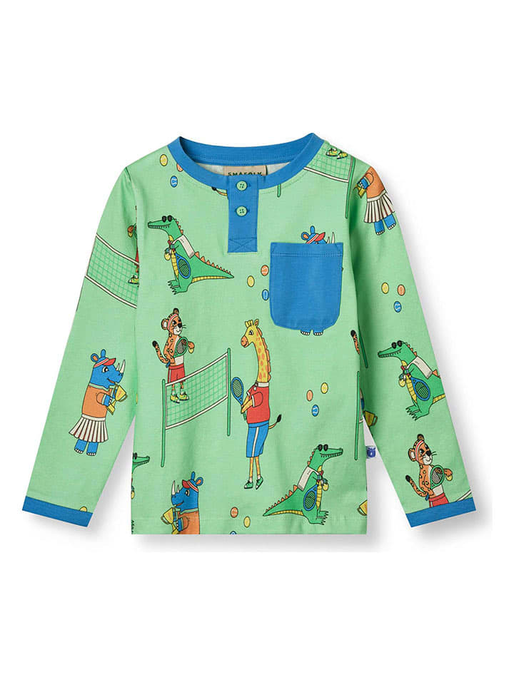 Småfolk Koszulka w kolorze zielonym ze wzorem rozmiar: 122/128