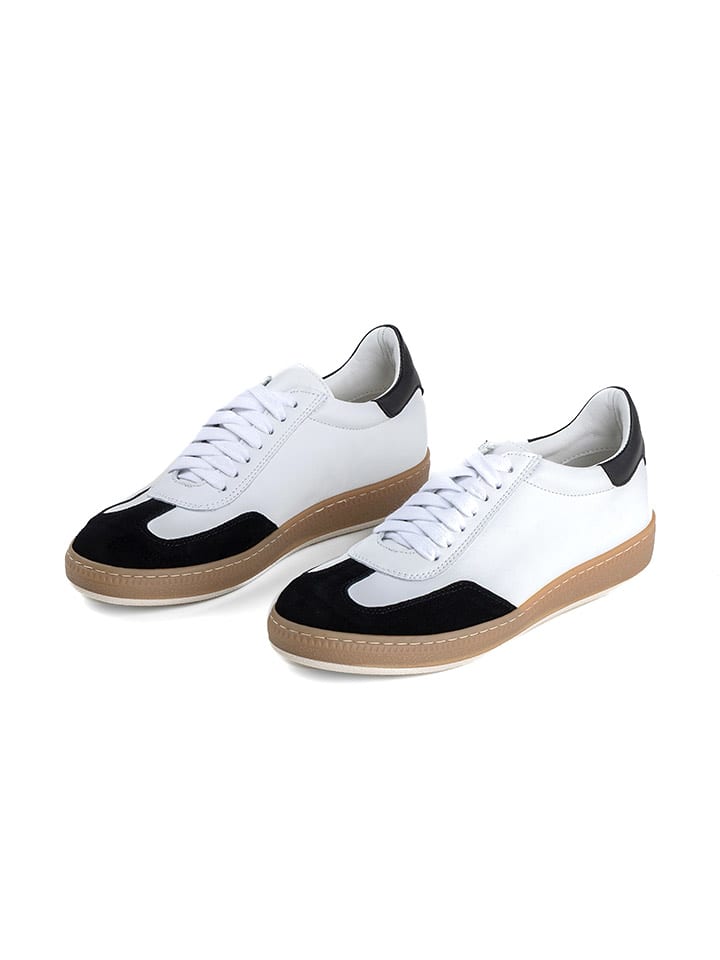 Anna Morellini Skórzane sneakersy "Monina" w kolorze biało-czarnym rozmiar: 41