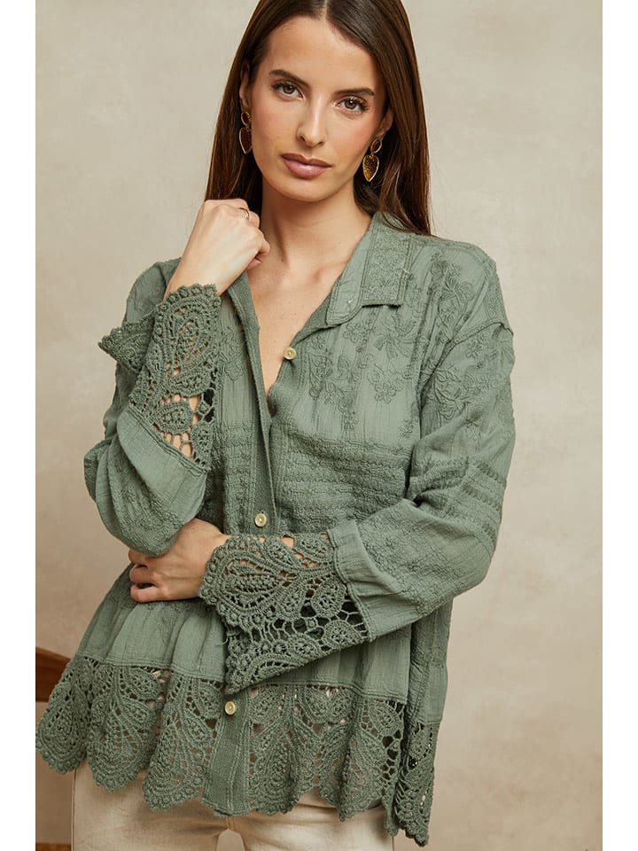 Plume Bluzka "Cheor" w kolorze khaki rozmiar: S