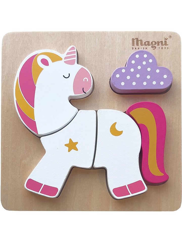Magni 5-częściowe puzzle "Unicorn" w kolorze białym - 18 m+ rozmiar: onesize