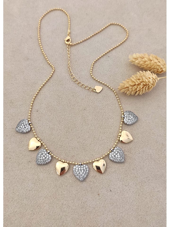 Nakkash Pozłacany naszyjnik z elementami ozdobnymi - dł. 42 cm rozmiar: onesize