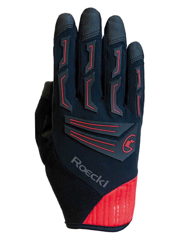 Roeckl SPORTS Rękawiczki kolarskie "Molteno" w kolorze czarno-szaro-czerwonym rozmiar: 10