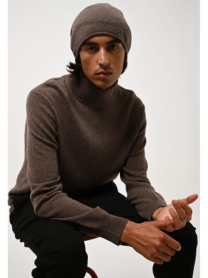 AUTHENTIC CASHMERE Kaszmirowy golf "Bange" w kolorze brązowym rozmiar: L