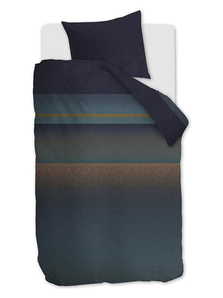 Beddinghouse Komplet pościeli satynowej "Lenny" w kolorze granatowym rozmiar: 155x220 cm