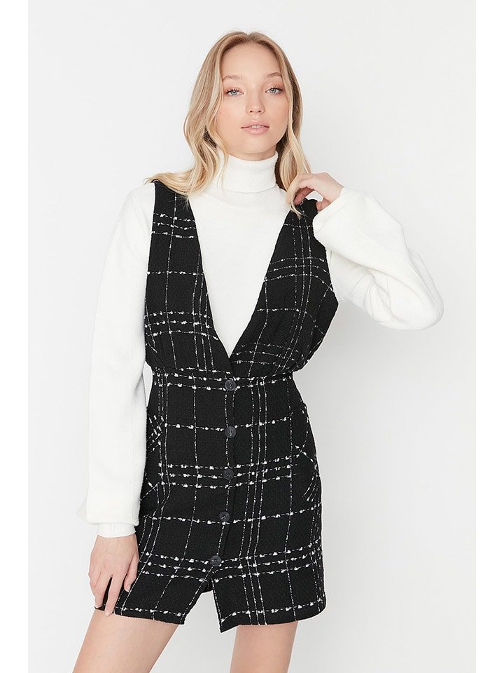 trendyol Sukienka w kolorze czarno-białym rozmiar: 40