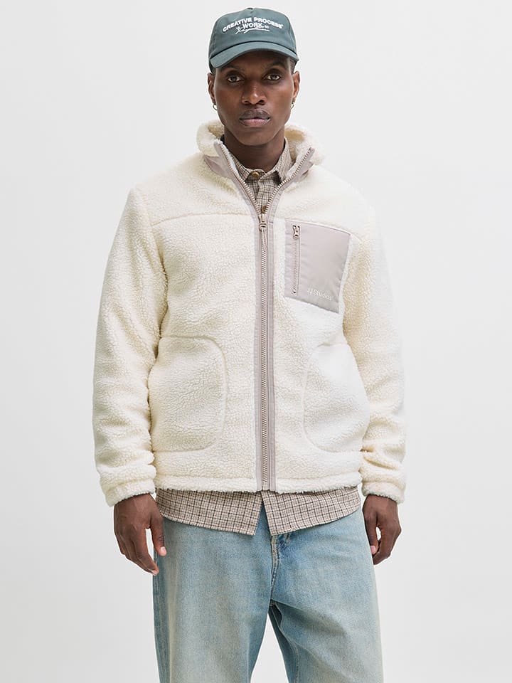 Jack & Jones Kurtka pluszowa w kolorze kremowym rozmiar: M
