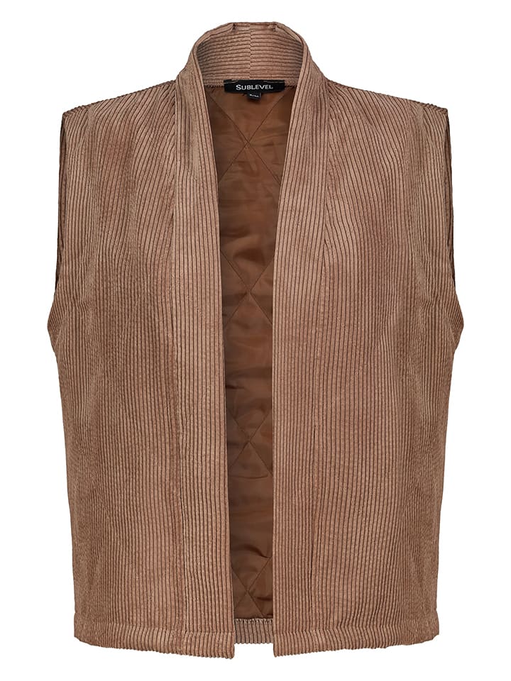 Sublevel Kamizelka sztruksowa w kolorze brązowym rozmiar: M/L
