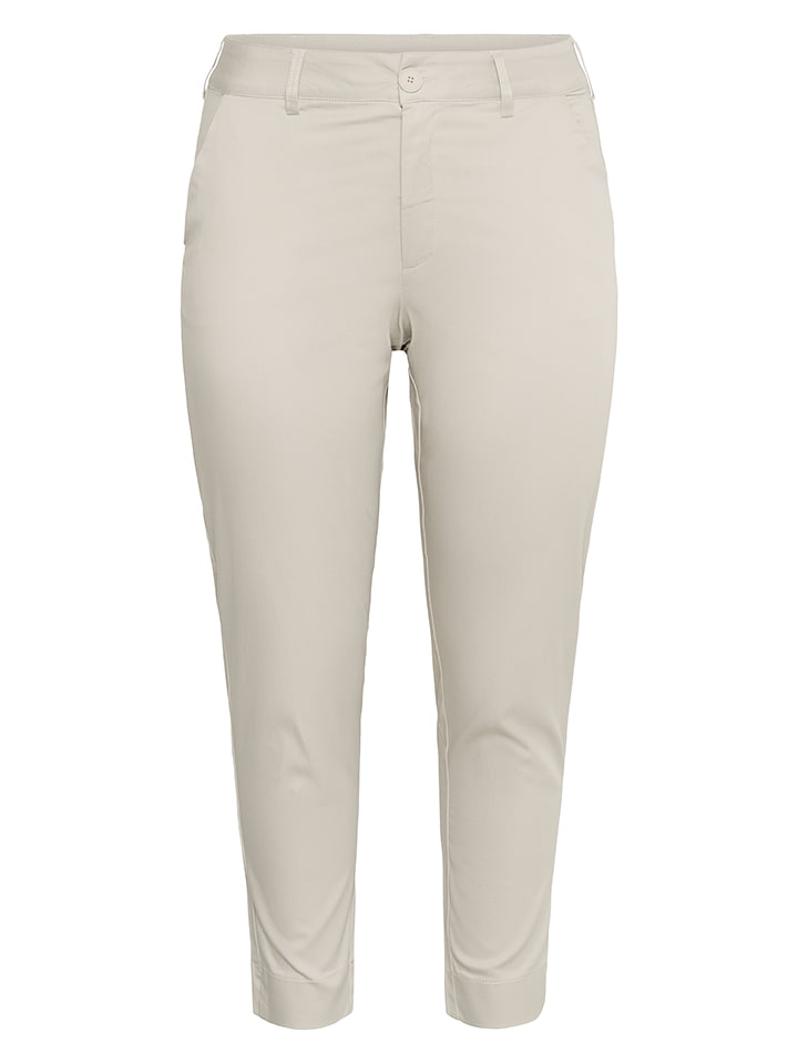 KAFFE curve Spodnie chino w kolorze kremowym rozmiar: 48