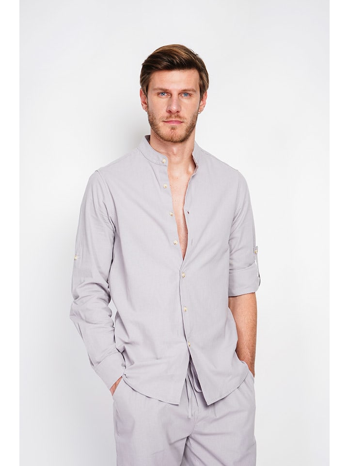 Secret du Lin Lniana koszula w kolorze szarym rozmiar: 44