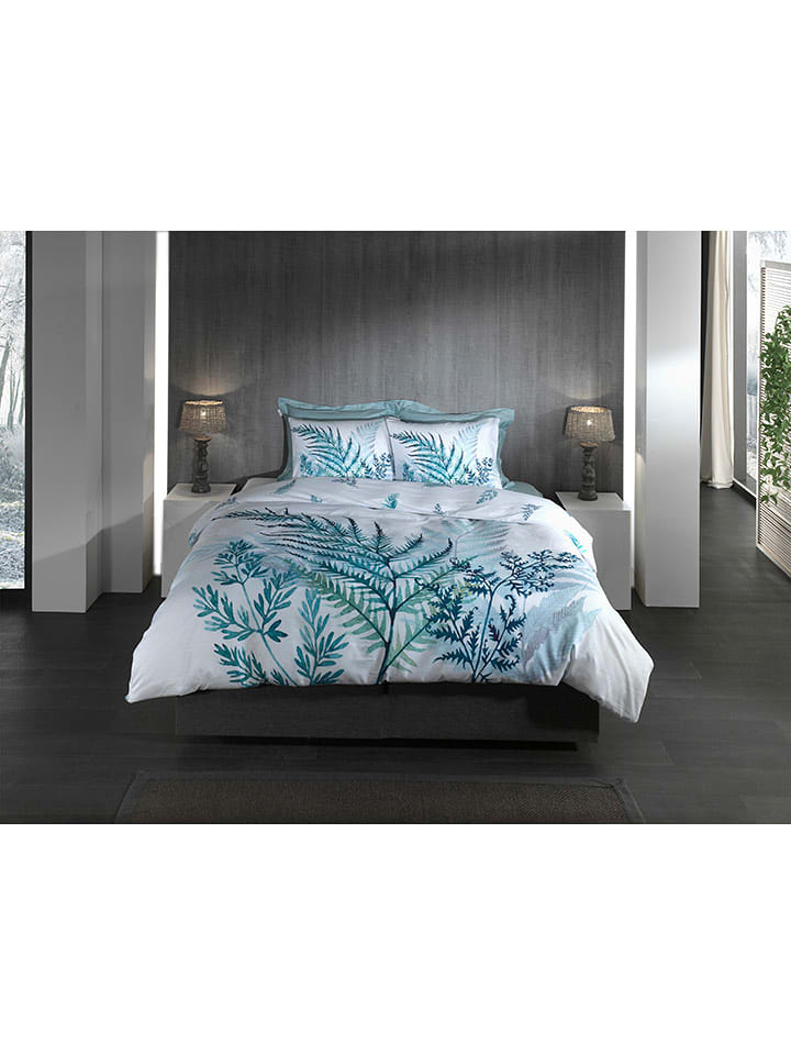 HNL Komplet pościeli "Hailee" w kolorze biało-turkusowym rozmiar: 135x200 cm