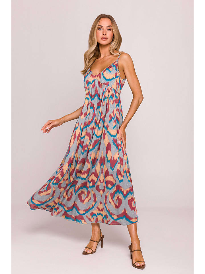 made of emotion Sukienka w kolorze niebiesko-czerwono-pomarańczowym rozmiar: XXL/3XL