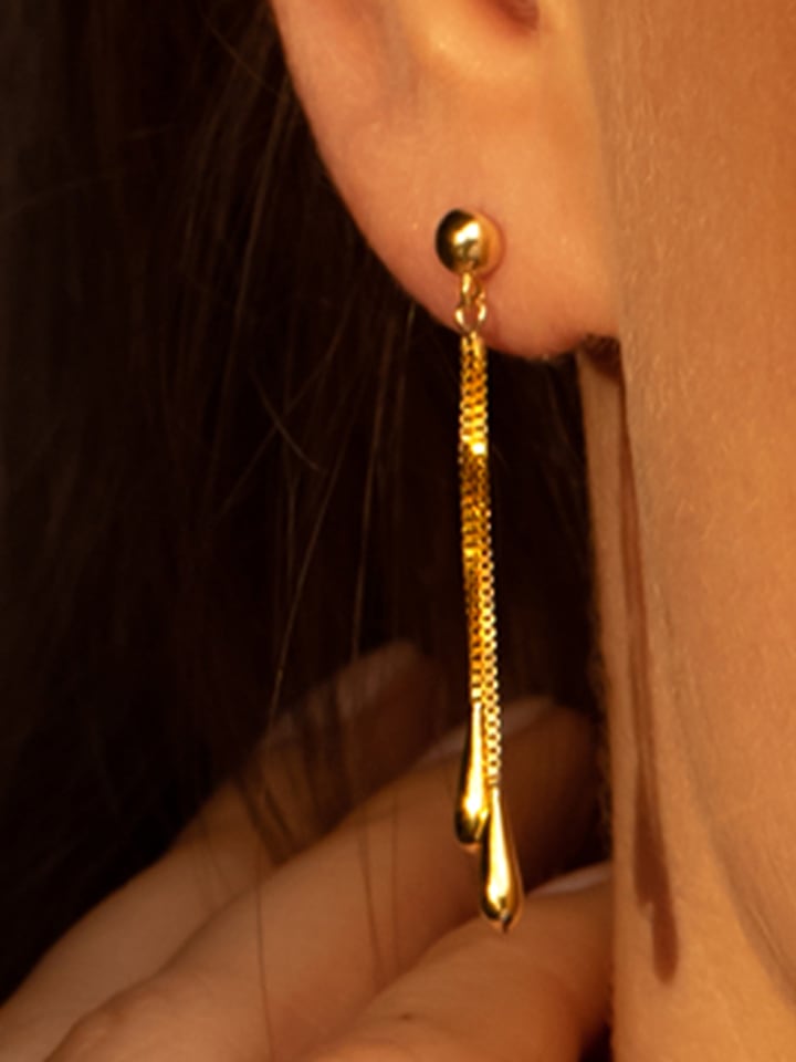 L instant d Or Złote kolczyki-wkrętki "Pluie dorée" rozmiar: onesize