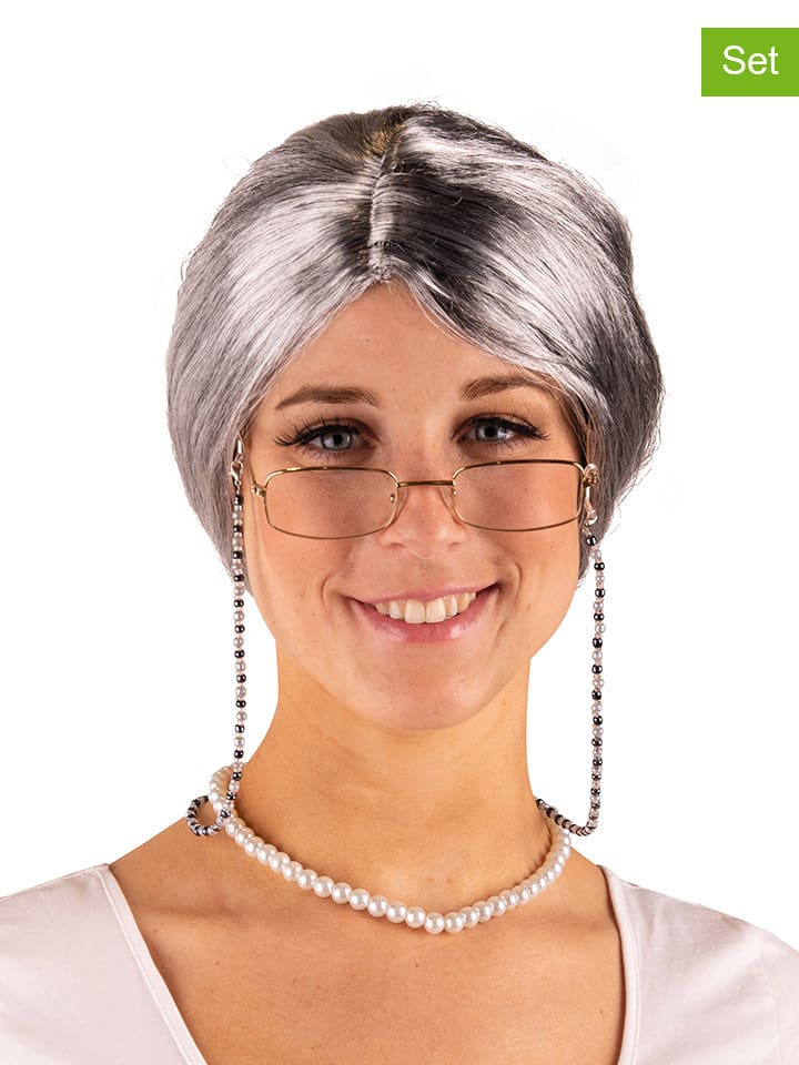 Party x People 3-częściowy zestaw babci w kolorze szarym rozmiar: onesize