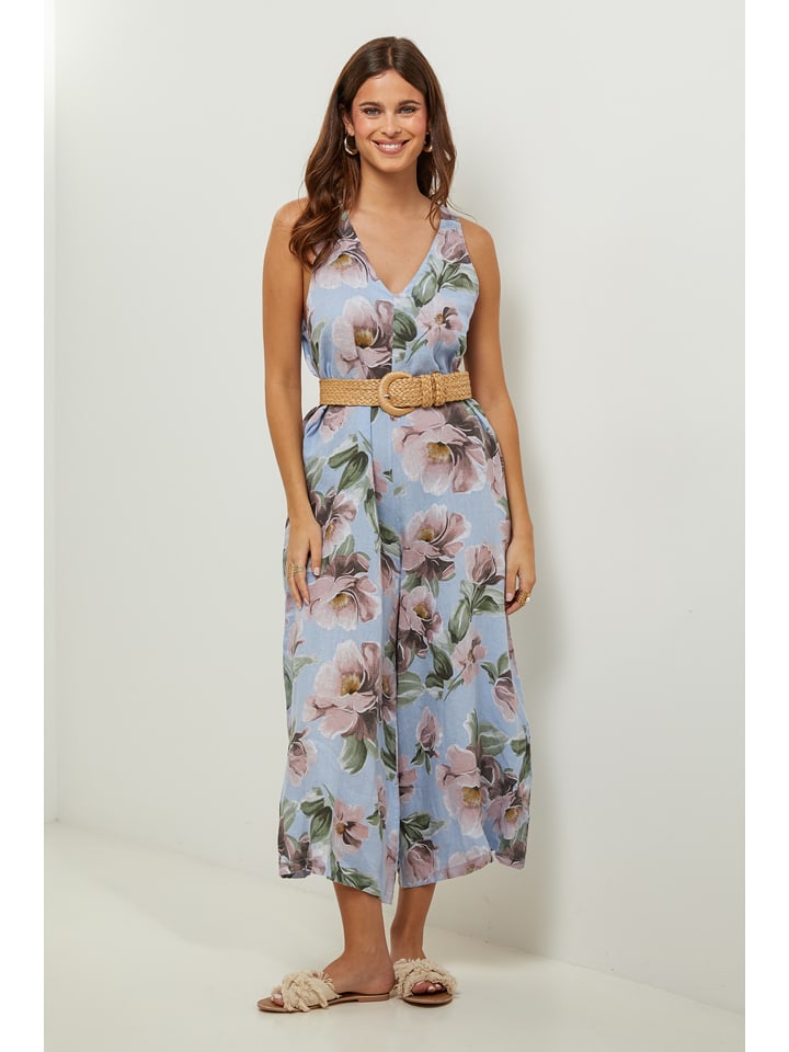 Lin Passion Lniany kombinezon w kolorze błękitnym rozmiar: 38/40