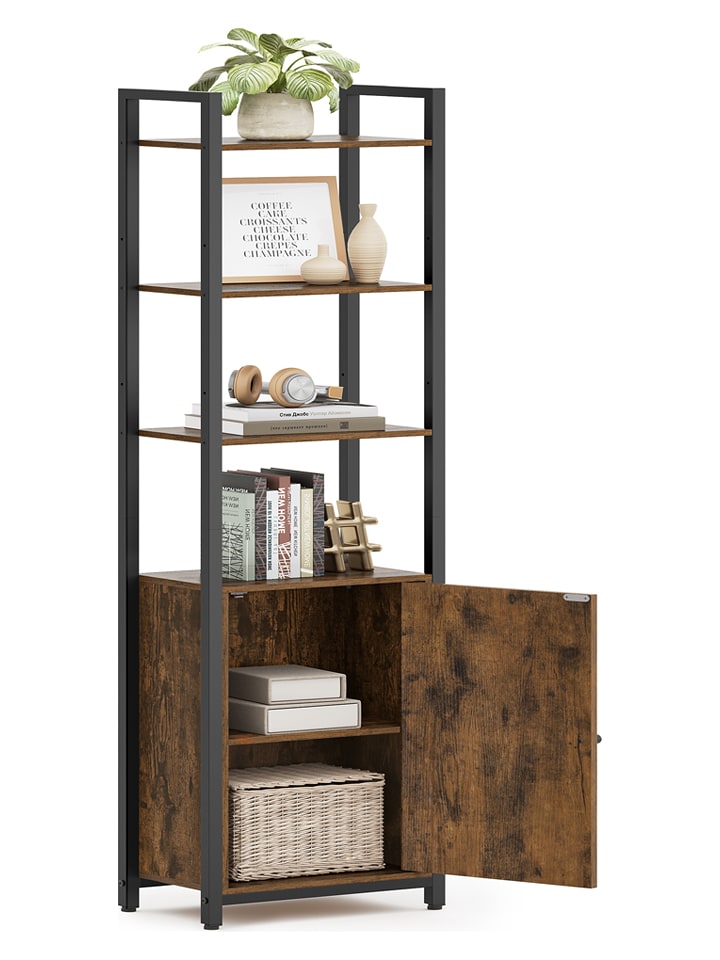 VASAGLE Regał w kolorze brązowo-czarnym na książki - 40 x 159,5 x 24 cm rozmiar: onesize