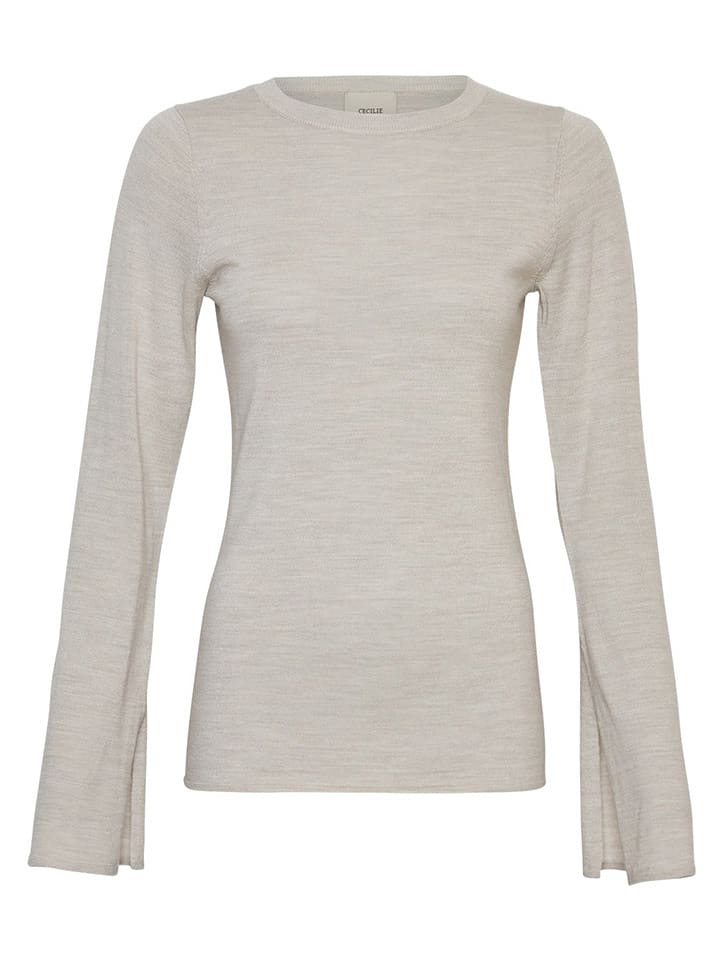 MOSS COPENHAGEN Wełniany sweter "Avalina" w kolorze beżowym rozmiar: XS/S