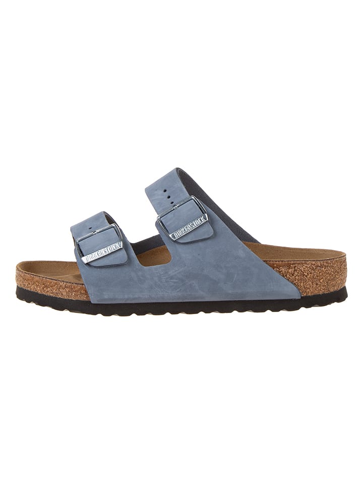 Birkenstock Skórzane klapki "Arizona" w kolorze błękitnym rozmiar: 39