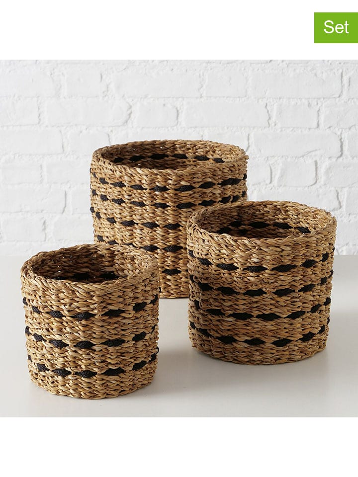 Boltze Kosze (3 szt.) "Bokar" w kolorze jasnobrązowym rozmiar: onesize