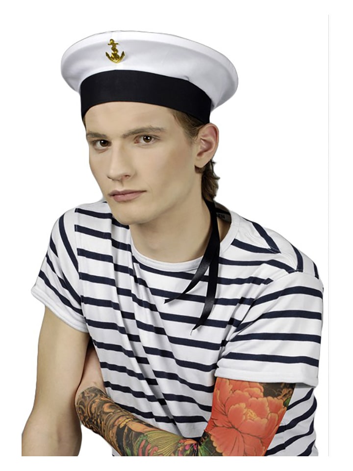 CHAKS Kapelusz "Sailor" w kolorze czarno-białym rozmiar: onesize