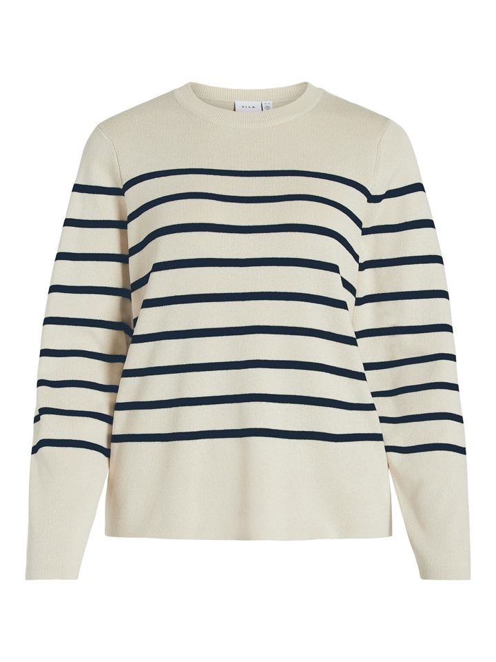Vila Sweter w kolorze kremowo-granatowym rozmiar: M