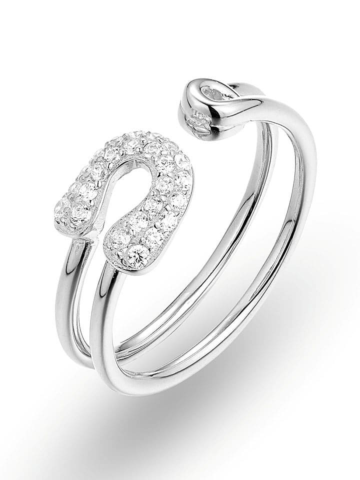 Eclat d'Argent Srebrny pierścionek z cyrkoniami rozmiar: 54