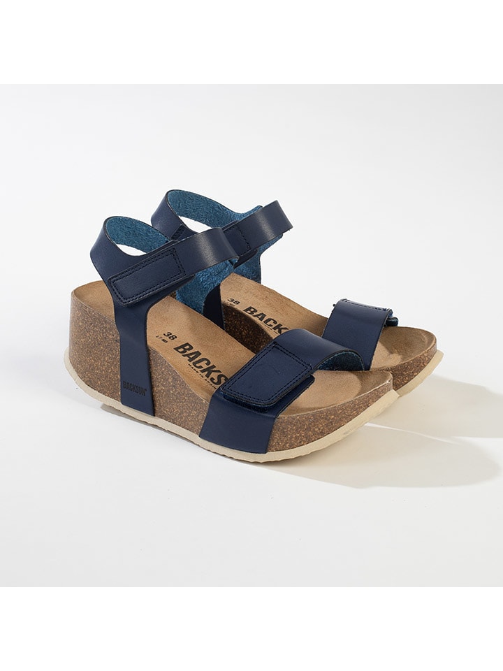 BACKSUN Sandały w kolorze granatowym na koturnie rozmiar: 37