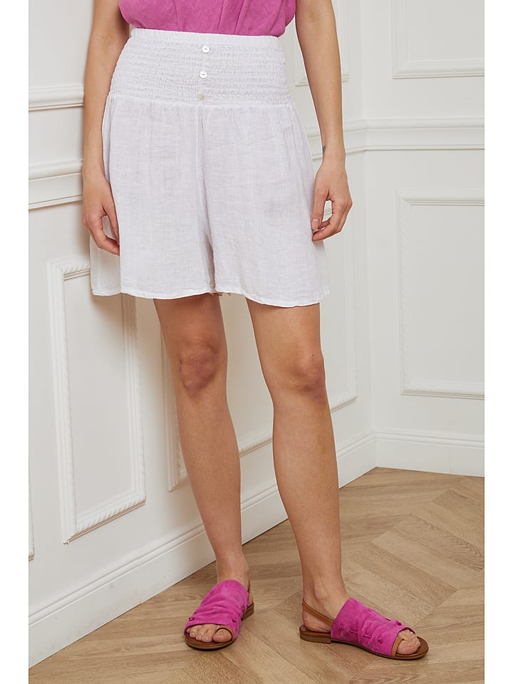 Fleur de Lin Lniane szorty "Iverlest" w kolorze białym rozmiar: L