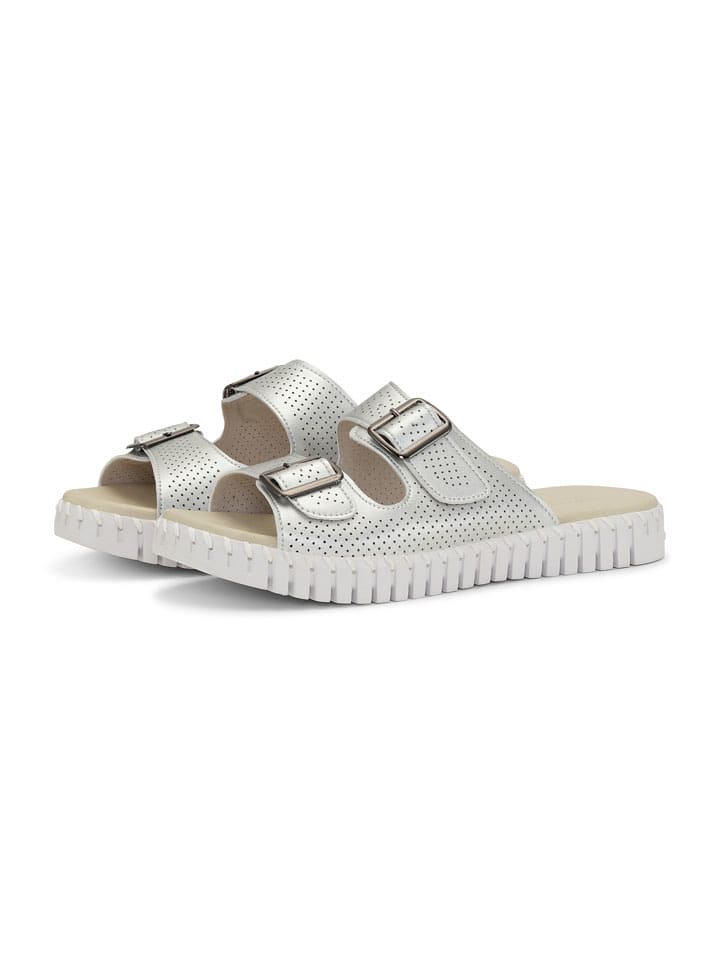 Ilse Jacobsen Klapki w kolorze srebrnym rozmiar: 41