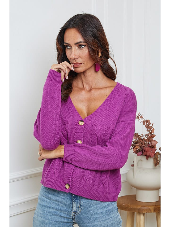 So Cachemire Kardigan "Laem" w kolorze fioletowym rozmiar: XL